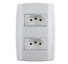 Conj.SLIM C/PLACA 2 TOMADAS 10A -Ilumi