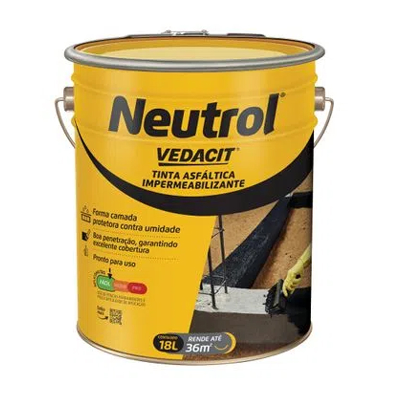 Neutrol Pintura Asfáltica Impermeabilizante Vedacit 18L