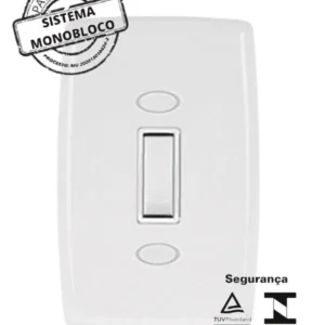Conj.SAFIRA C/PLACA 1 TECLA SIMPLES - Ilumi