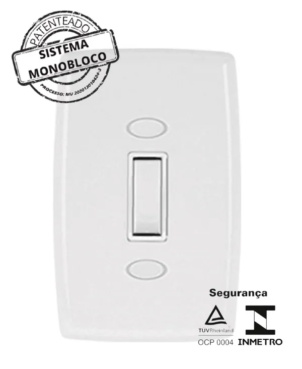 Conj.SAFIRA C/PLACA 1 TECLA SIMPLES - Ilumi