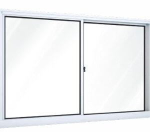 JANELA DE ALUMÍNIO DE CORRER LATERAL 2 FOLHAS MÓVEIS 1,00x1,00 -Riobras (encomenda)